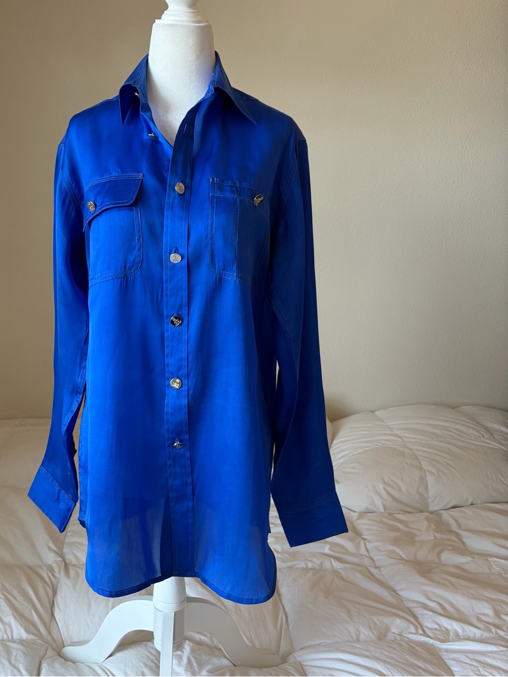 Bright Cobalt Blue Button-Up Shirt by Ralph Lauren Black Label